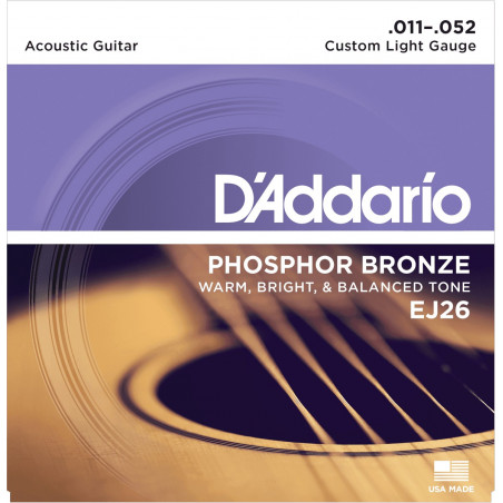 Cordes pour guitares acoustiques D'Addario EJ26