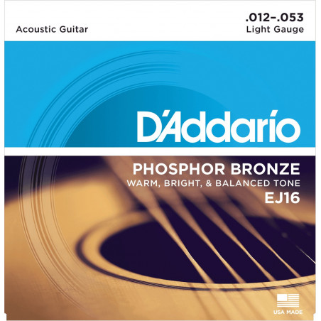 Cordes pour guitares acoustiques D'Addario EJ16
