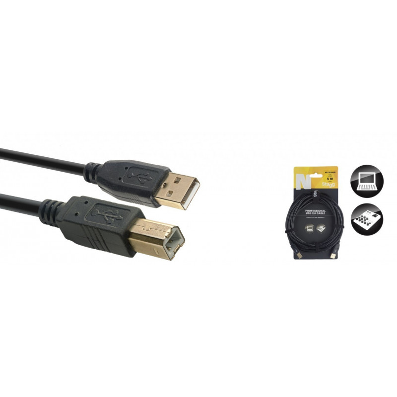 Cables MIDI et USB Stagg NCC5UAUB