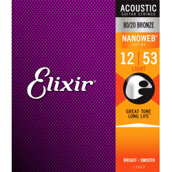 Cordes pour guitares acoustiques Elixir 11052